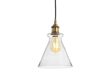 Goldwater 7.5" Adjustable Drop Metal/Glass LED Pendant - JONATHAN Y